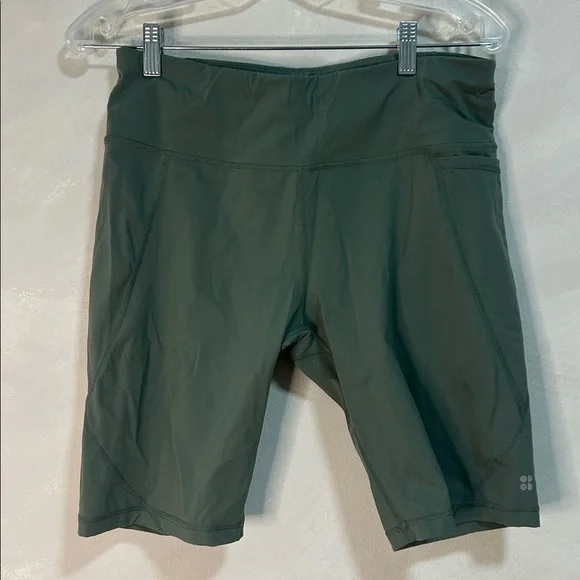Sweaty Betty Power 9” Biker Shorts sage heath green Size L - Picture 2 of 9